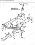 ford-3910-3-cylinder-agricultural-tractor-parts-catalog-chassis-parts-55.webp Ford 3910 exploded view diagram of manual steering, front axle, and related steering linkage components.