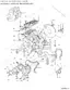 Ford 3930 exploded view of engine cylinder block, head, and related components with numbered parts list reference.