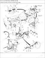 ford-4130-tractor-parts-catalog-wiring-375.webp Ford 4130 tractor exploded view diagram of the LH electrical system, wiring harness, and cab lighting components.