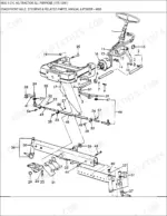 ford-4600-agricultural-tractor-parts-catalog-chassis-parts-51.webp Ford 4600 tractor exploded view of front axle, manual and power steering components with numbered parts list.