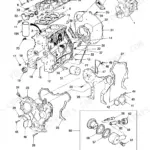 Ford 550, 550 3 CYL exploded view of gasoline engine cylinder block, cylinder head, and related internal components.