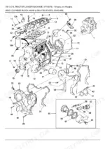 Ford 550, 550 3 CYL exploded view of gasoline engine cylinder block, cylinder head, and related internal components.
