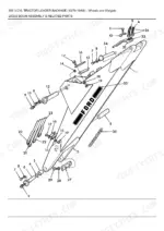 ford-555-tractor-loader-backhoe-parts-catalog-boom-parts-504.webp Ford 555, 555 3 CYL TRACTOR LOADER BACKHOE (10/78-10/88) exploded view diagram of boom assembly and related parts.