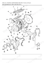 Ford New Holland 575D exploded view diagram of engine block, cylinder head, and related components with numbered parts list.