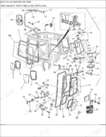 ford-8530-to-8830-agricultural-tractor-parts-catalog-cab-parts-439.webp Ford New Holland 8530, 8630, 8730, 8830, 7312, 7314, 7412HD-Series, TW5, TW15, TW25, TW35, 7810, 7910, 8210, 5640, 6640, 7740, 7840, 8240, 8340, TS90, TS100, TS110 exploded view of tractor cab body, glass, and steps.