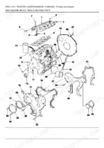 ford-new-holland-555c-tractor-loader-backhoe-parts-catalog-engine-parts-113.webp New Holland 555C, 555C 4 CYL TRACTOR LOADER BACKHOE exploded view of engine block, cylinder head, and timing cover parts.