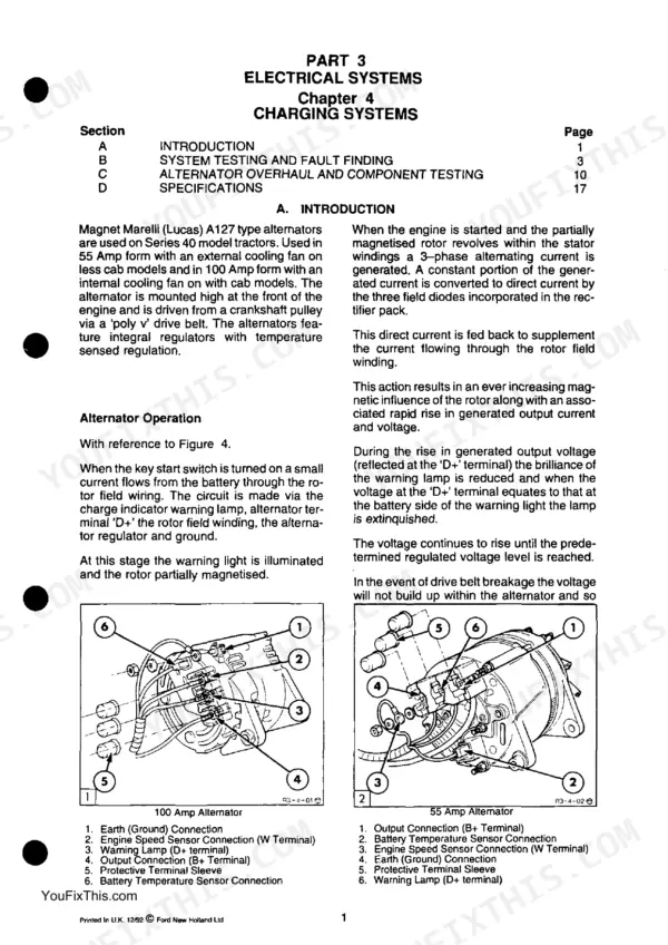 Ford 5640 service - Electrical Systems, Part 3