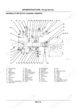 hitachi-27u-30u-35u-excavator-shop-manual-w1la-e-01-page-77.webp Hitachi Zaxis 27U/30U/35U pump device assembly diagram with numbered parts