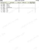 hitachi-ex12-excavator-parts-catalog-p1a5-1-5-boom-parts-148.webp Hitachi EX12 parts list table for boom assembly, including part numbers for bushings, pins, shims, nuts, and bolts.