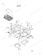 hitachi-ex18-2-hydraulic-excavator-parts-catalog-p1aw-1-2-chassis-parts-1.webp Hitachi EX18-2 exploded view diagram of the main frame assembly, including swing bearing, mounting bolts, and covers.