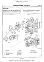 hitachi-ex200-2-ex200lc-2-hydraulic-excavator-technical-manual-exploded-view-38.webp Hitachi EX200-2 main pump device diagram showing cylinder block, pistons, and ports with component legend.