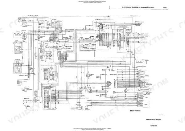 Hitachi EX200-2 electrical system wiring diagram showing monitor controller, logic modules, and sensor connections.