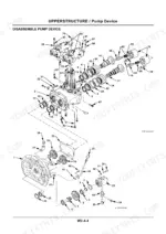 hitachi-ex200-5-ex120-5-hydraulic-excavator-technical-manual-tt155e-02-exploded-view-428.webp Hitachi EX200-5, EX120-5 exploded view diagram for disassembling the hydraulic pump device and gear assembly components.