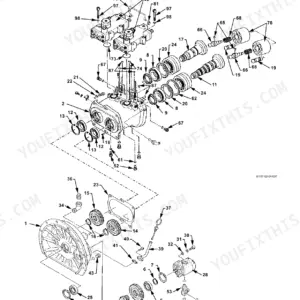 Hitachi EX200-5, EX120-5 exploded view diagram for disassembling the hydraulic pump device and gear assembly components.