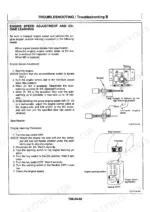 Hitachi EX200-5, EX200LC-5 engine speed adjustment and engine learning procedure with cable and switch diagrams.