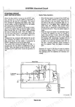 Hitachi EX200-5, EX200LC-5 starting circuit wiring diagram and starter relay operation technical description
