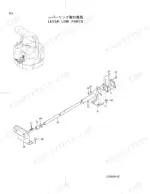 hitachi-ex20ur-2c-excavator-parts-catalog-p1a2-1-1-page-63.webp Hitachi EX20UR-2C exploded view diagram of lever link parts, including shaft, brackets, bushings, and mounting hardware.