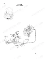 hitachi-ex27u-excavator-parts-catalog-p1ar-1-1-hydraulic-parts-15.webp Hitachi EX27U fuel piping exploded view diagram showing fuel tank, hoses, filters, and engine connections.