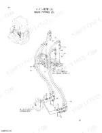 hitachi-ex30u-excavator-parts-catalog-p1as-1-1-page-39.webp Hitachi EX30U main piping diagram showing hydraulic hose connections between the center joint and control valve.