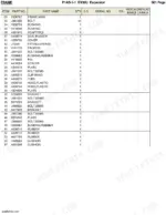 hitachi-ex30u-excavator-parts-catalog-p1as-1-1-parts-list-2.webp Hitachi EX30U parts list for main frame components including bolts, bushings, seals, and brackets with part numbers.