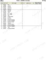 Hitachi EX30UR-2 parts list table for cab components including handles, strikers, bushings, and wire harnesses.