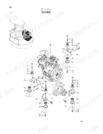 hitachi-ex30ur-2c-excavator-parts-catalog-engine-parts-5.webp Hitachi EX30UR-2C exploded view diagram of engine mounting components, brackets, and vibration isolators.