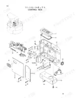 hitachi-ex30ur-3-hydraulic-excavator-parts-catalog-p1br-1-1-cab-parts-43.webp Hitachi EX30UR-3 control box exploded view diagram showing housing, wiring harness, relays, and ignition switch components.