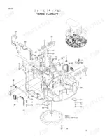 hitachi-ex30ur-3-hydraulic-excavator-parts-catalog-p1br-1-1-chassis-parts-1.webp Hitachi EX30UR-3 exploded view diagram of the canopy frame and swing bearing assembly with numbered parts list.