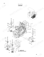 hitachi-ex30ur-3-hydraulic-excavator-parts-catalog-p1br-1-1-engine-parts-5.webp Hitachi EX30UR-3 engine exploded view showing engine mounts and pump device support components with reference numbers.