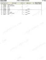 hitachi-ex30ur-excavator-parts-catalog-chassis-parts-123.webp Hitachi EX30UR parts list table for track frame, swing circle bearing, bolts, guides, and nuts with part numbers.