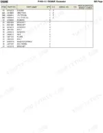 hitachi-ex30ur-excavator-parts-catalog-engine-parts-6.webp Hitachi EX30UR engine parts list table showing part numbers for fan belts, oil filters, fuel filters, and mounting hardware.