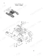 hitachi-ex33mu-excavator-parts-catalog-p1bm-1-2-chassis-parts-141.webp Hitachi EX33MU exploded view diagram of the track frame assembly, showing covers, bolts, and mounting hardware.