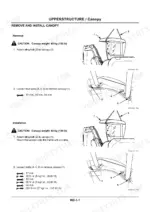 hitachi-ex33u-hydraulic-excavator-technical-manual-procedures-166.webp Hitachi EX33u, 33u, 33Mu, 30-2 canopy removal and installation procedure with bolt torque specifications and diagrams.