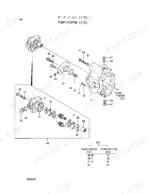 hitachi-ex35-2-excavator-parts-catalog-p1b5-1-2-hydraulic-parts-331.webp Hitachi EX35-2 exploded view diagram of the piston pump assembly showing internal gears, seals, and housing components.