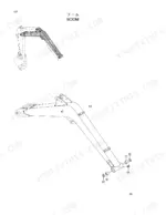 hitachi-ex35u-hydraulic-excavator-parts-catalog-p1au-1-1-boom-parts-187.webp Hitachi EX35U exploded view diagram of the boom assembly, including bushings, seals, and grease fitting components.