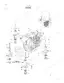 Hitachi EX35U engine exploded view showing engine mounts, pump device support, and mounting hardware components.