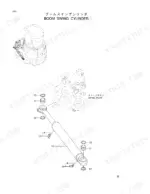 hitachi-ex35u-hydraulic-excavator-parts-catalog-p1au-1-1-parts-list-2.webp Hitachi EX35U exploded view diagram of the boom swing cylinder and swing post assembly components.