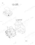 hitachi-ex40-2-excavator-parts-catalog-p1b8-1-2-hydraulic-parts-23.webp Hitachi EX40-2 exploded view diagram showing the pump device and pump device support mounting components.