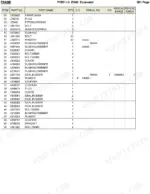 hitachi-ex40-excavator-parts-catalog-p1b7-1-3-parts-list-2.webp Hitachi EX40 parts list table for main frame components including bushings, seals, bolts, and covers.