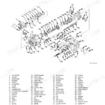 Hitachi EX40u, EX50u, 50u exploded view diagram for pump device disassembly with numbered parts list.