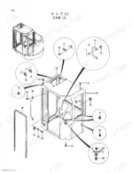 hitachi-ex40ur-2c-excavator-parts-catalog-p1bc-1-1-cab-parts-203.webp Hitachi EX40UR-2C exploded view diagram of cab assembly (1) showing handles, seals, bolts, and mounting hardware.