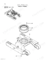 hitachi-ex40ur-2c-excavator-parts-catalog-p1bc-1-1-chassis-parts-131.webp Hitachi EX40UR-2C exploded view diagram of the track frame and swing bearing assembly components.