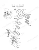 hitachi-ex40ur-excavator-parts-catalog-p1ba-1-2-cab-parts-91.webp Hitachi EX40UR exploded view of the canopy gauge panel assembly, showing switches, circuit boards, and housing components.