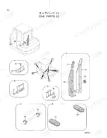 hitachi-ex45-2-hydraulic-excavator-parts-catalog-p1be-1-2-cab-parts-260.webp Hitachi EX45-2, EX40-2 cab parts exploded view diagram showing mounting hardware, trim, and interior components.