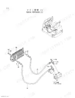 hitachi-ex5-2-mini-excavator-parts-catalog-p1a0-1-1-page-19.webp Hitachi EX5-2 main piping diagram showing hydraulic lines connecting the control valve to the pump device.