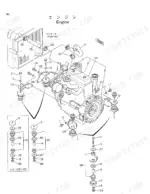 hitachi-ex50ur-excavator-parts-catalog-p10e-1-5-engine-parts-3.webp Hitachi EX50UR engine exploded view showing radiator, mounting brackets, and vibration isolator components.