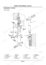 hitachi-ex550-5-to-ex600lch-5-hydraulic-excavator-service-manual-boom-parts-293.webp Hitachi EX550-5, EX600H-5, EX550LC-5, EX600LCH-5 exploded view diagram for boom cylinder disassembly and parts list.