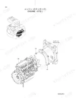 hitachi-ex55ur-3-hydraulic-excavator-parts-catalog-p1bh-1-1-engine-parts-5.webp Hitachi EX55UR-3 exploded view diagram of the standard engine, radiator, and cooling fan assembly components.