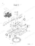 hitachi-ex55ur-hydraulic-excavator-parts-catalog-p1bg-1-2-chassis-parts-1.webp Hitachi EX55UR exploded view diagram of the frame (1) assembly, showing swing bearing, seals, and mounting hardware components.