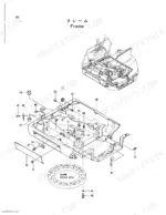 hitachi-ex8-excavator-parts-catalog-chassis-parts-1.webp Hitachi EX8 exploded view diagram of the main frame assembly and swing bearing components.